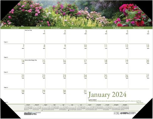 House of Doolittle 2024 Monthly Desk Pad Calendar, Earthscapes Seascapes, 22 x 17 inches, January - December (HOD138-24) in Saudi Arabia