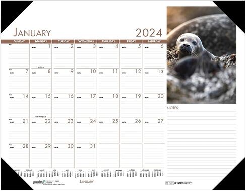 House of Doolittle 2024 Monthly Desk Pad Calendar, Earthscapes Seascapes, 22 x 17 inches, January - December (HOD138-24) in Saudi Arabia