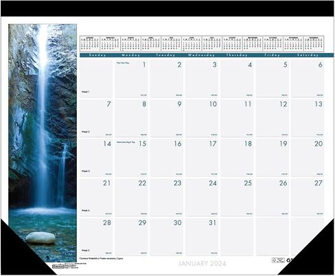 House of Doolittle 2024 Monthly Desk Pad Calendar, Earthscapes Seascapes, 22 x 17 inches, January - December (HOD138-24) in Saudi Arabia