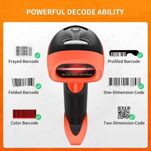 Handheld USB 2D Barcode Scanner Reader for Computers, NetumScan Handheld Wired Automatic QR Bar Code Scanners for Mobile Payment, Store, Supermarket, Warehouse in Kuwait