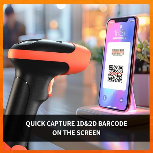 Handheld USB 2D Barcode Scanner Reader for Computers, NetumScan Handheld Wired Automatic QR Bar Code Scanners for Mobile Payment, Store, Supermarket, Warehouse in Kuwait