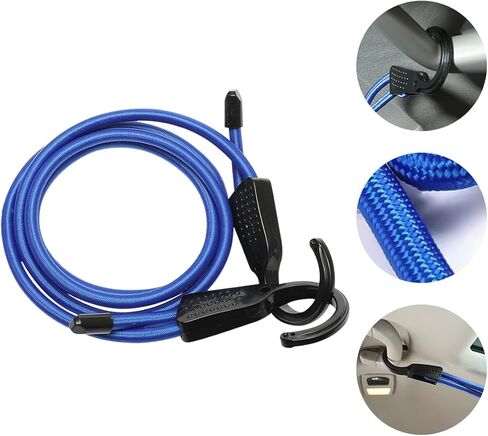 Car Clothes Hanger Bar Strap, Expandable Vehicle Clothesline Cord with Hanging Hooks, Elastic Portable Automotive Travel Camping Clothes Lines, Universal for SUV, Truck, RV and More（Black） in Saudi Arabia