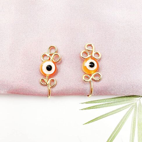 INENIMARTJ صفعة الأنف الأفريقية غير مثقوبة، مشبك على حلقة الأنف للنساء، مجموعة أصفاد حلقية للأنف مطلية بالذهب عيار 14 قيراط، أصفاد أنف عين الشر، صفعة أنف وهمية للنساء in Kuwait