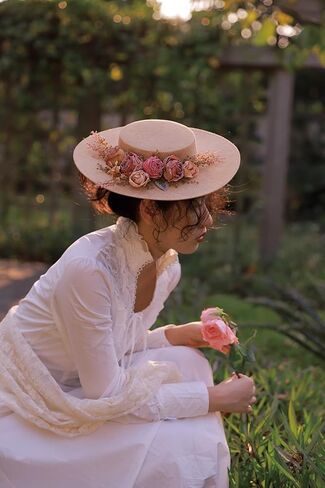 COSDREAMER Victorian Hat Girls Women Tea Party Sun Hat Straw Hats Small Hat in Saudi Arabia