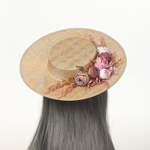 COSDREAMER Victorian Hat Girls Women Tea Party Sun Hat Straw Hats Small Hat in Saudi Arabia