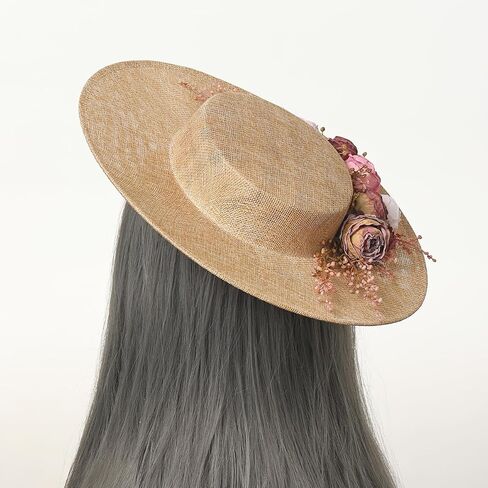 COSDREAMER Victorian Hat Girls Women Tea Party Sun Hat Straw Hats Small Hat in Saudi Arabia