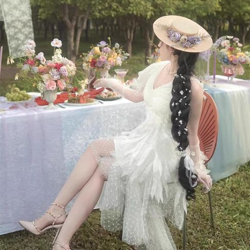 COSDREAMER Victorian Hat Girls Women Tea Party Sun Hat Straw Hats Small Hat in Saudi Arabia