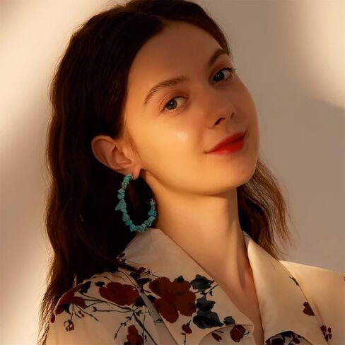 Turquoise Earrings for Women Dangling Handmade Turquoise Dangle Drop Earrings for Women in Kuwait