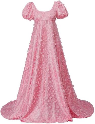 Women's Daphne Basset Dress Regency Dresses Jane Austen Style High Waistline Ruffled Puff Sleeve Long Dress in Saudi Arabia