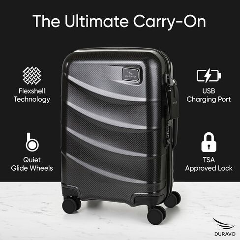 Premium Expandable Hardshell Carry on Luggage - 22x14x9 airline approved - International Travel Suitcase - Airtag Compatible - TSA Approved lock with USB Port (Blue) in Saudi Arabia