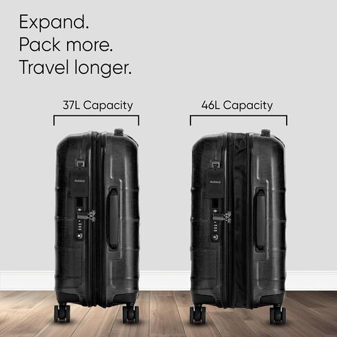 Premium Expandable Hardshell Carry on Luggage - 22x14x9 airline approved - International Travel Suitcase - Airtag Compatible - TSA Approved lock with USB Port (Blue) in Saudi Arabia