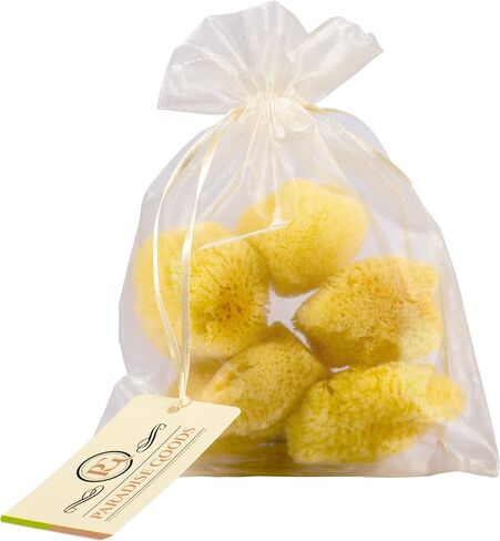 Natural Yellow Sea Silk Sponges 1,5 Inches Pack of 5 in an Organza Bag. Great for Cosmetic Use: Makeup Removal, Facial Cleansing & Cleaning. Softly Rough but Not Skin Irritating in Saudi Arabia