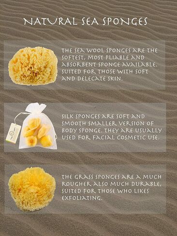 Natural Yellow Sea Silk Sponges 1,5 Inches Pack of 5 in an Organza Bag. Great for Cosmetic Use: Makeup Removal, Facial Cleansing & Cleaning. Softly Rough but Not Skin Irritating in Saudi Arabia