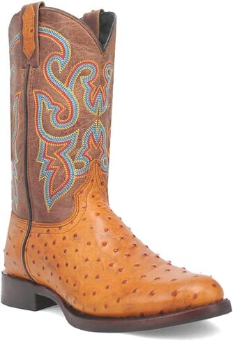 Dingo Mens Ranger Leather Embroidered Ostrich Print Round Toe in Saudi Arabia