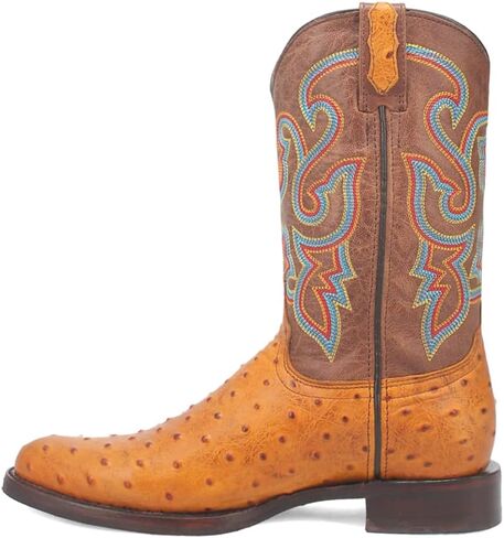 Dingo Mens Ranger Leather Embroidered Ostrich Print Round Toe in Saudi Arabia