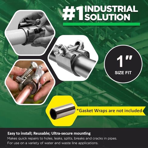 مشبك إصلاح الأنابيب Highcraft 1/2، مسمار فردي IPS، بطول 3 بوصات، من الفولاذ المقاوم للصدأ (5 عبوات) كروم in Kuwait