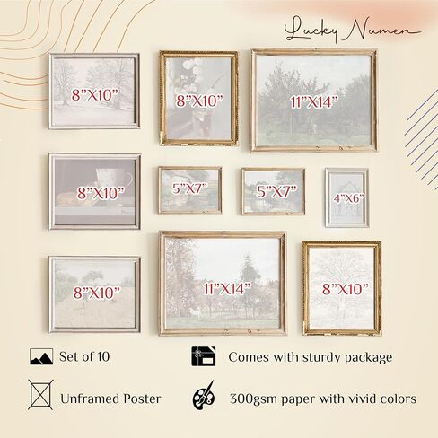 Vintage Landscape Wall Art - Spring Vintage Farmhouse Decor, French Country Artwork, French Country Farmhouse Decor, Cottagecore Wall Decor, Farmhouse Wall Prints Country Bathroom Set 10(UNFRAMED) in Kuwait