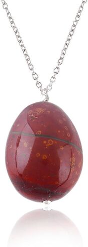 Natural Clear Quartz Gemstone Egg Necklace Pendant For Women, Handmade Pendant Gifts For Her Anniversary, Crystal Jewelry 18 Inch (Clear Quartz) in Saudi Arabia