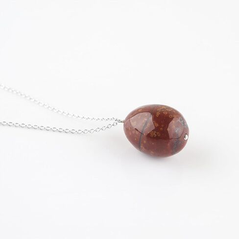 Natural Clear Quartz Gemstone Egg Necklace Pendant For Women, Handmade Pendant Gifts For Her Anniversary, Crystal Jewelry 18 Inch (Clear Quartz) in Saudi Arabia