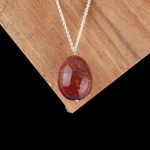Natural Clear Quartz Gemstone Egg Necklace Pendant For Women, Handmade Pendant Gifts For Her Anniversary, Crystal Jewelry 18 Inch (Clear Quartz) in Saudi Arabia