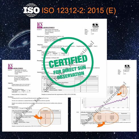 نظارات كسوف الشمس ذات الإطار المشبك معتمدة عام 2024، وظلال كسوف معتمدة من CE وISO لمشاهدة الشمس مباشرة in Saudi Arabia