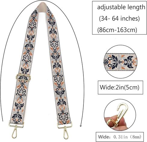 LVYOUME Bag Strap Silver Hardware 2" Wide Replacement Crossbody Straps Adjustable Shoulder Strap Extra Long Bag Strap for Crossbody Handbag in Saudi Arabia
