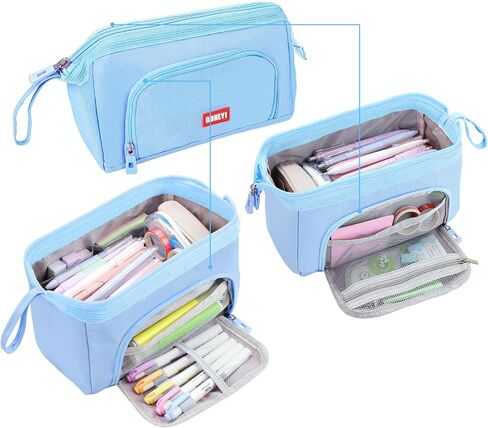Large Pencil Case for Girls, Big Capacity Pencil Pouch Back to School Supplies for Teens, Cute Pen Stationery Bag Organizer Pink Pencil Holder Back to School Gifts for Students School College Office in Kuwait