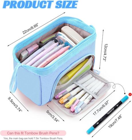 Large Pencil Case for Girls, Big Capacity Pencil Pouch Back to School Supplies for Teens, Cute Pen Stationery Bag Organizer Pink Pencil Holder Back to School Gifts for Students School College Office in Kuwait