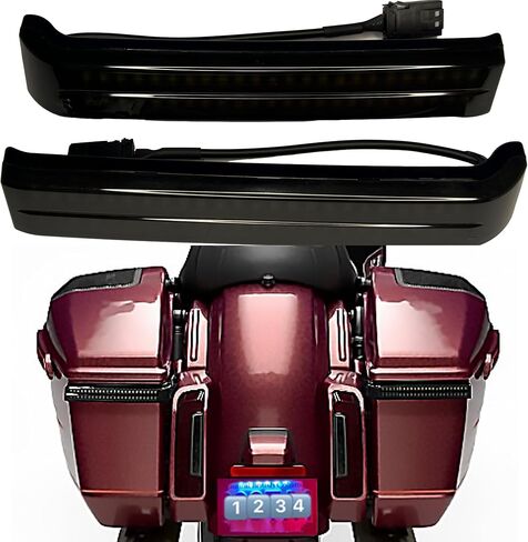 LED Saddlebag Tail Lights for Harley 2023 CVO,LED Side Luggage Run Brake Dual-row Sequential Turn Signal Tail Lamp for Harley Touring 2024 Later Street Glide,Road Glide (Red) in Saudi Arabia