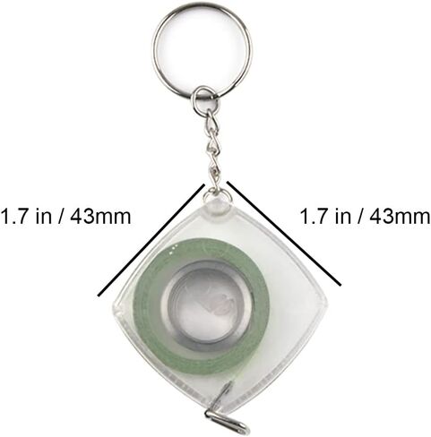 80'' 2M Mini Steel Tape Measure Plastic Shell with Keychain Functional Mini Retractable Measuring Tape Keychain (Transparent, Inch/cm) in Saudi Arabia