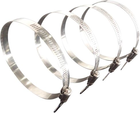 #00856, Band Style 5/8" – 1 ¼" (17-32 mm) diameter x 1/2" wide Adjustable Key Style, Stainless Steel Hose Clamps, Easy-Turn Stainless Steel Thumb Screw, Includes 4 Clamps in Saudi Arabia