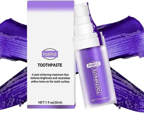 Purple Toothpaste for Teeth Whitening, Purple Toothpaste Whitening, Purple Teeth Whitening, Teeth Whitening Booster, Color Corrector Toothpaste in Kuwait