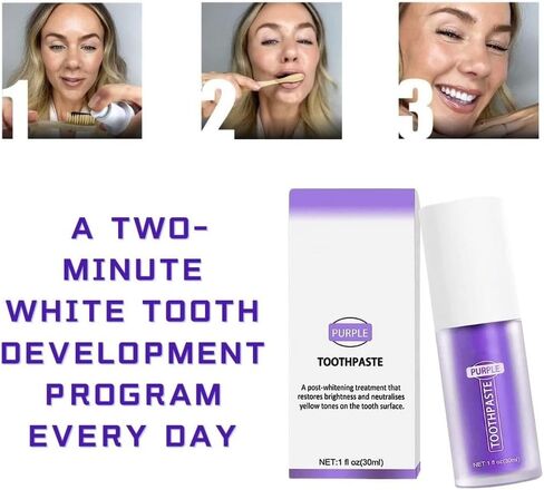 Purple Toothpaste for Teeth Whitening, Purple Toothpaste Whitening, Purple Teeth Whitening, Teeth Whitening Booster, Color Corrector Toothpaste in Kuwait