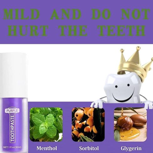 Purple Toothpaste for Teeth Whitening, Purple Toothpaste Whitening, Purple Teeth Whitening, Teeth Whitening Booster, Color Corrector Toothpaste in Kuwait