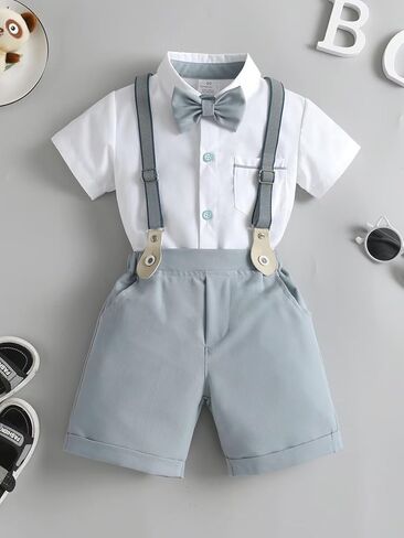 Boy's Summer Gentleman Dress Clothes Shorts Suit, in Saudi Arabia