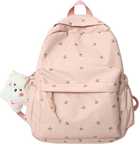 Kawaii Backpack with Y2k Aesthetic and Cute Floral Design Mini Korean Style fashion Bag (White) in Saudi Arabia