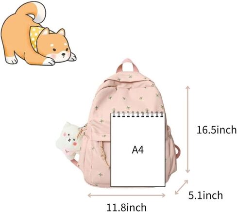 Kawaii Backpack with Y2k Aesthetic and Cute Floral Design Mini Korean Style fashion Bag (White) in Saudi Arabia