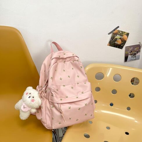 Kawaii Backpack with Y2k Aesthetic and Cute Floral Design Mini Korean Style fashion Bag (White) in Saudi Arabia