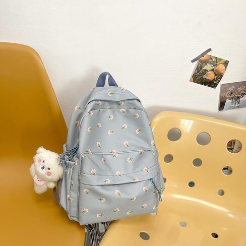 Kawaii Backpack with Y2k Aesthetic and Cute Floral Design Mini Korean Style fashion Bag (White) in Saudi Arabia