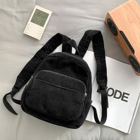 Makukke Small Backpack Purse for Women Corduroy Vintage Backpack Women Mini Backpack Fashion Casual Backpack Aesthetic Purse, Green Backpack in Saudi Arabia