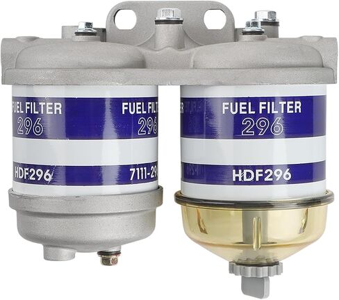 Single Diesel Fuel Filter Assembly With Glass Bowl Compatible With Ford Massey Ferguson Vehicle Tractor 2000 2610 3610 4610, 133 135 140 145 165 168 175 178 Replaces# 7111-296, C7NN9162B in Saudi Arabia
