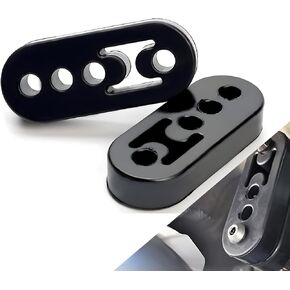 4 PCS 2 Holes Car Muffler Exhaust Hanger, Waterproof Durable Vehicle Exhaust Pipe Support Bracket Replacement, Universal Automotive Muffler Shock Absorbent Mount for Pipe (Black)