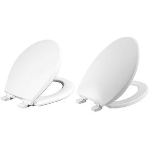 Mayfair 847SLOW 000 Kendall Slow-Close & 1880SLOW 000 Caswell Toilet Seat will Slowly Close and Never Loosen, ELONGATED, Long Lasting Plastic, White in Kuwait