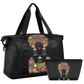 Weekender Bag for Women, Gym Bag Sports Duffle Bag Travel Tote Bag with Toiletry Bag Shoes Compartment