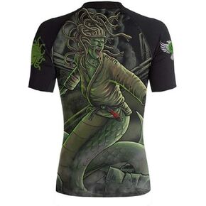 Women's Medusa MMA BJJ Short Sleeve Rash Guard Black