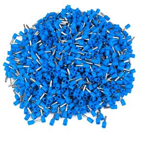 1000pcs 2.5mm² E2508 Tube Type Insulated Wire End Terminal for 14 AWG Cable