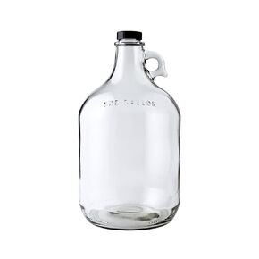 FastRack 70-1SVE-5J2I Glass Water Bottle Includes 38 mm Polyseal Cap, 1 gallon Capacity, Clear