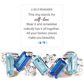 Nobody Has It All Together Pink Band Ring, S925 Plated with 18K White Gold Irregular Pink Self Love Ring All Your Broken Pieces Make You Beautiful Embrace your imperfections Pink Jewelry Gift for women