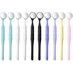 Angzhili 10 Pcs Mouth Mirror,Dental Oral Mirror,Colorful Dental Examination Mirror,Oral Care Tools (Single sided)
