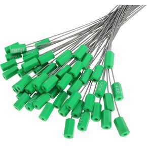 Steel Security Cable Wire Seal Numbered Anti-Tamper Security Tag Disposable 60 Pack Steel Wire Seal Pull Tight Steel Wire Seal Self-Locking Shipping Padlock for Truck, Trailer, Cargo, Container, Vans